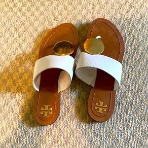 Tory Burch iconic gold medallion sandals
